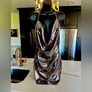 A-6 Metallic Low Cut Dress (backless)